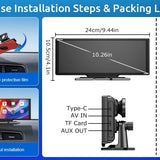 10.2” Wireless CarPlay/Android Auto with 4K + Dash Cam + Reverse Camera