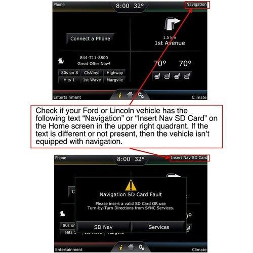 FORD LINCOLN SYNC SD Card Navigation USA GPS Map Update